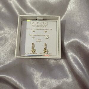 Delicate Collection Gold Tone Huggie & Stud Earring Set